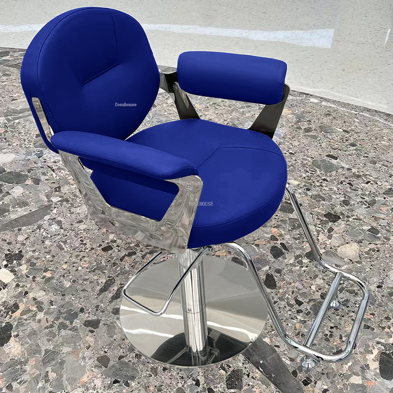 ☬Stainless Steel Professional Barber Chairs Modern Salon Furniture