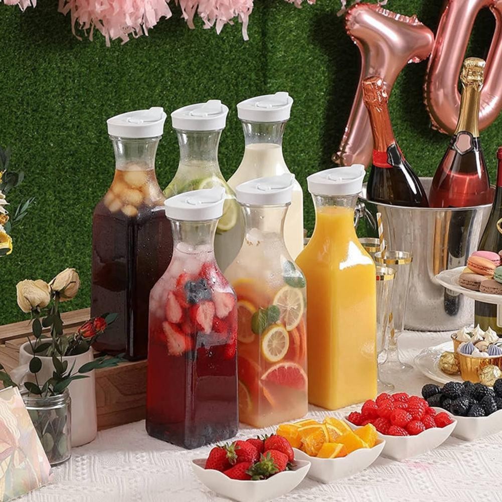 Juice Container with Narrow Neck Pointed Spout Juice Pitcher Square ...