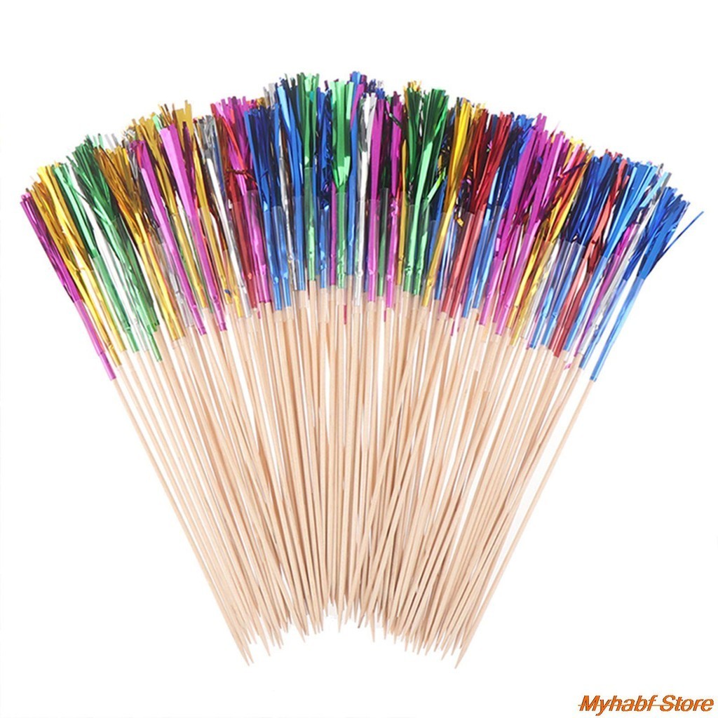 ♟100pcs Cocktail Firework Drinking Picks Sticks for Wedding Halloween