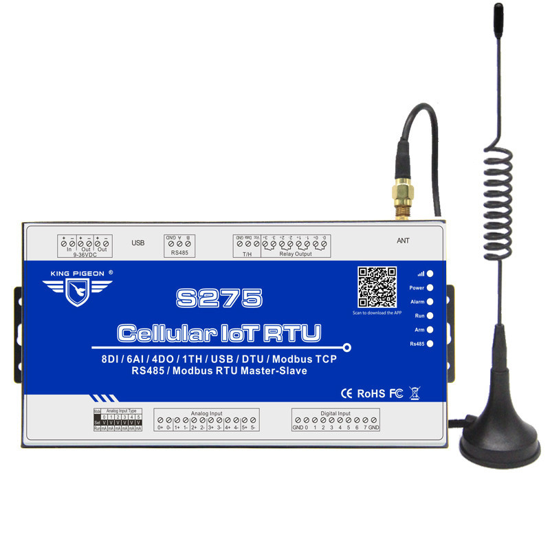 S275 Modbus/MQTT 4G lte controller supports scada system remote ...