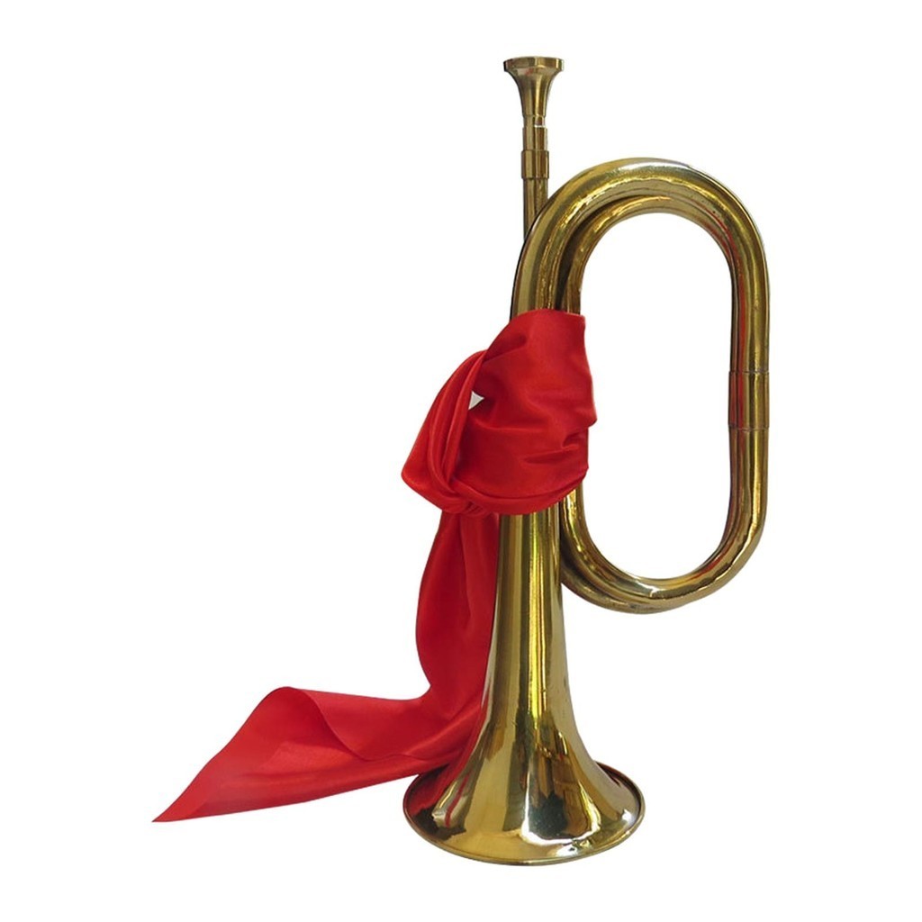 ♚Bugles Portable Musical Instrument with Red Cloth 33cm Brass Cheering