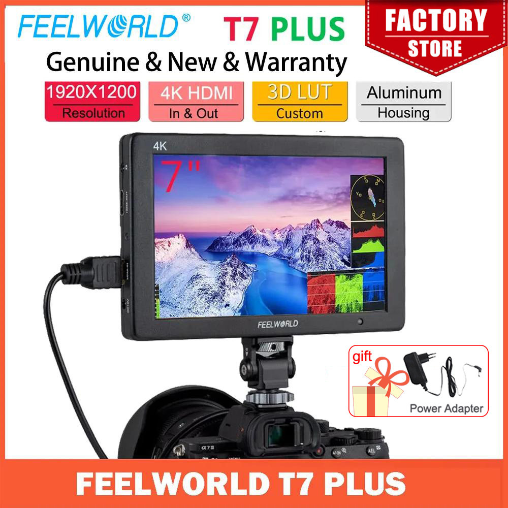 thumbnail image 2 of FEELWORLD T7 7 Inch IPS 4K HDMI Camera Field Monitor Video Assist Full HD 1920x1200 Solid 2 of 11