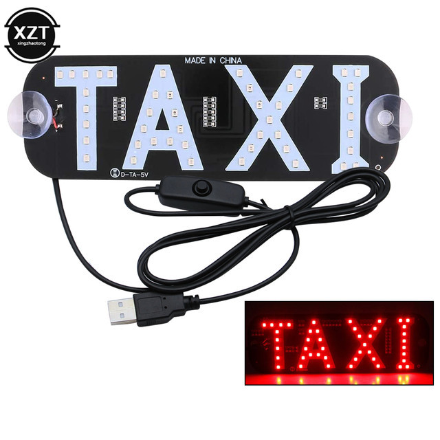 ♠USB LED Indicator Light Panel Sign Warning Light Car Interior For Taxi ...