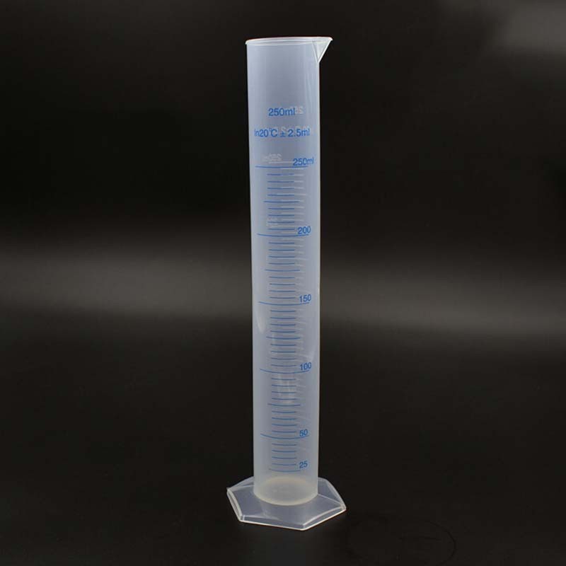 1Pc 250ml Plastic Measuring Cylinder Thicked PP material Chemistry ...
