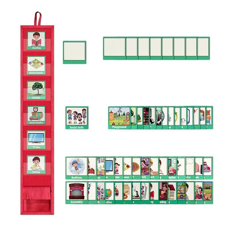 Kids Visual Schedule Bedtime Routine Chart Classroom Pocket Chart Daily ...
