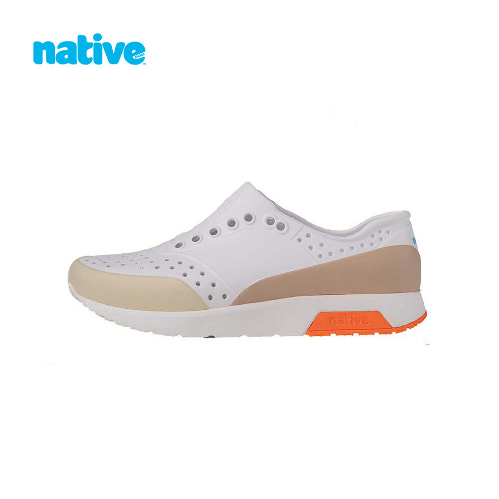 Native Lennox Block Womens EVA Shoes Shell White Shell White Flax Bone Sunset Orange Shopee Philippines