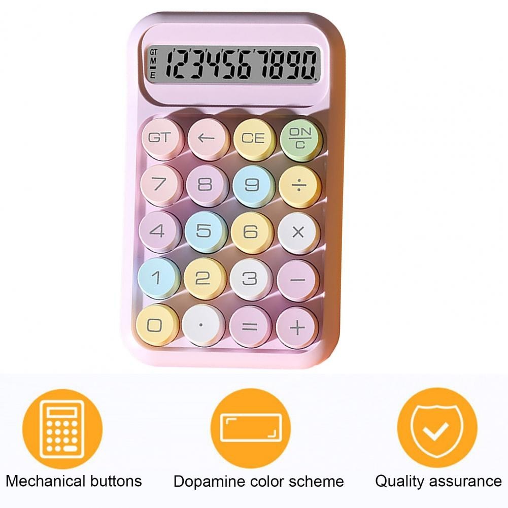 ☾Retro Button Calculator Retro Typewriter Style 10digit Calculator