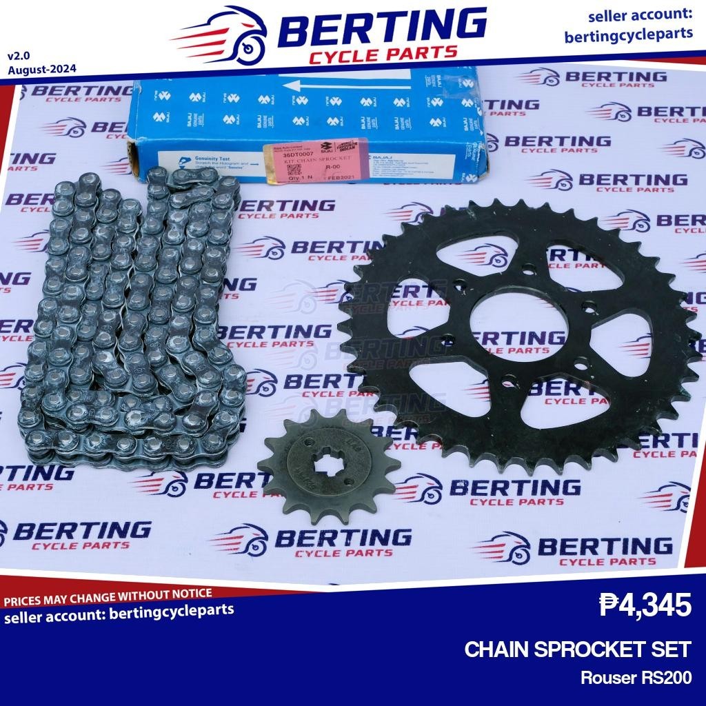 CHAIN SPROCKET SET Rouser RS200 14T 41T 520 Genuine 36DT0007 Shopee Philippines
