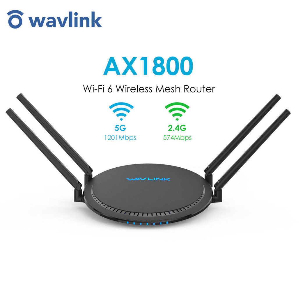 Wavlink AX1800 WiFi 6 Dual Band 2.4GHz 574Mbps & 5GHz 1201Mbps Router ...