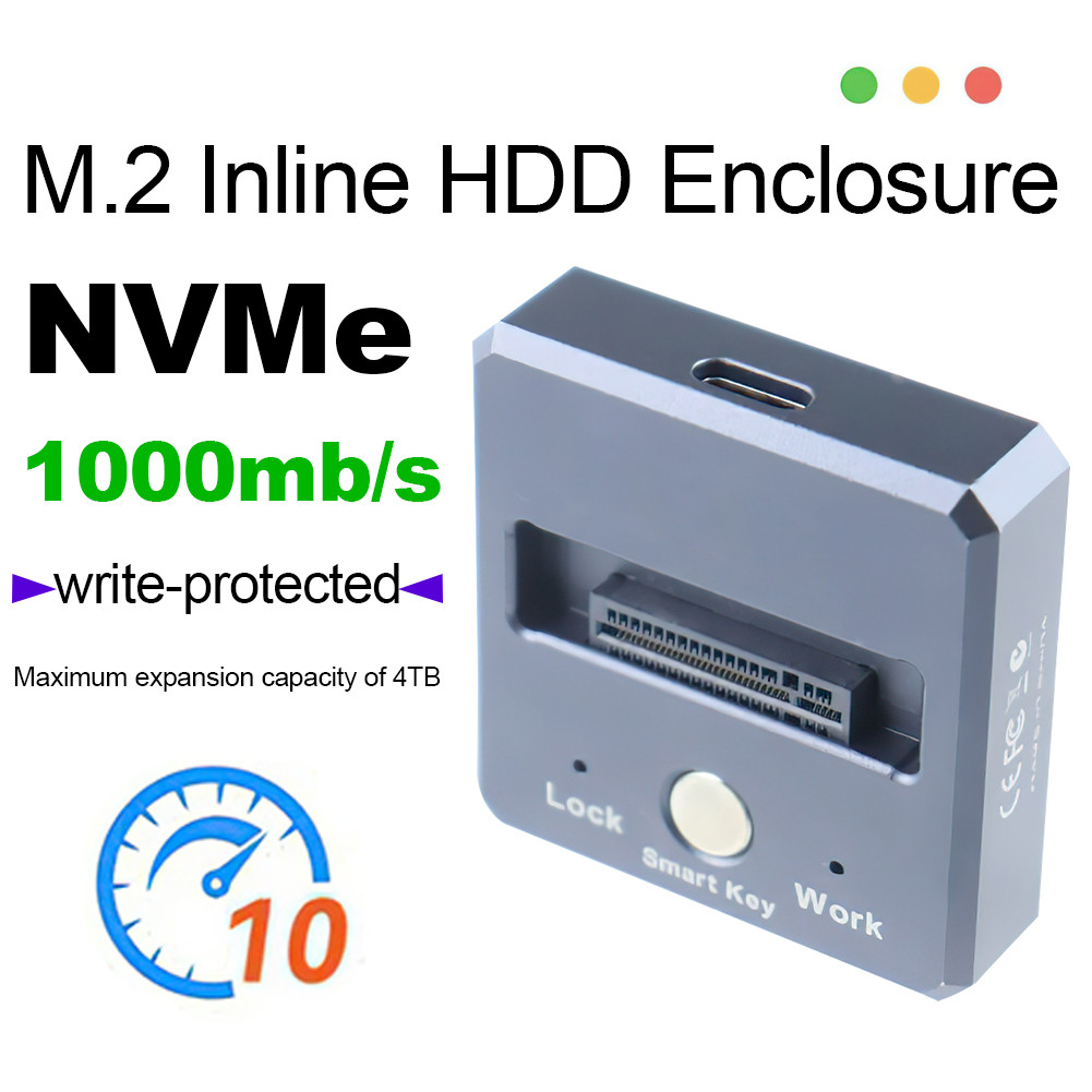 ♚SSD Docking Station Caddy Box Base Adapter Type-C M.2 NVME/SATA SSD ...
