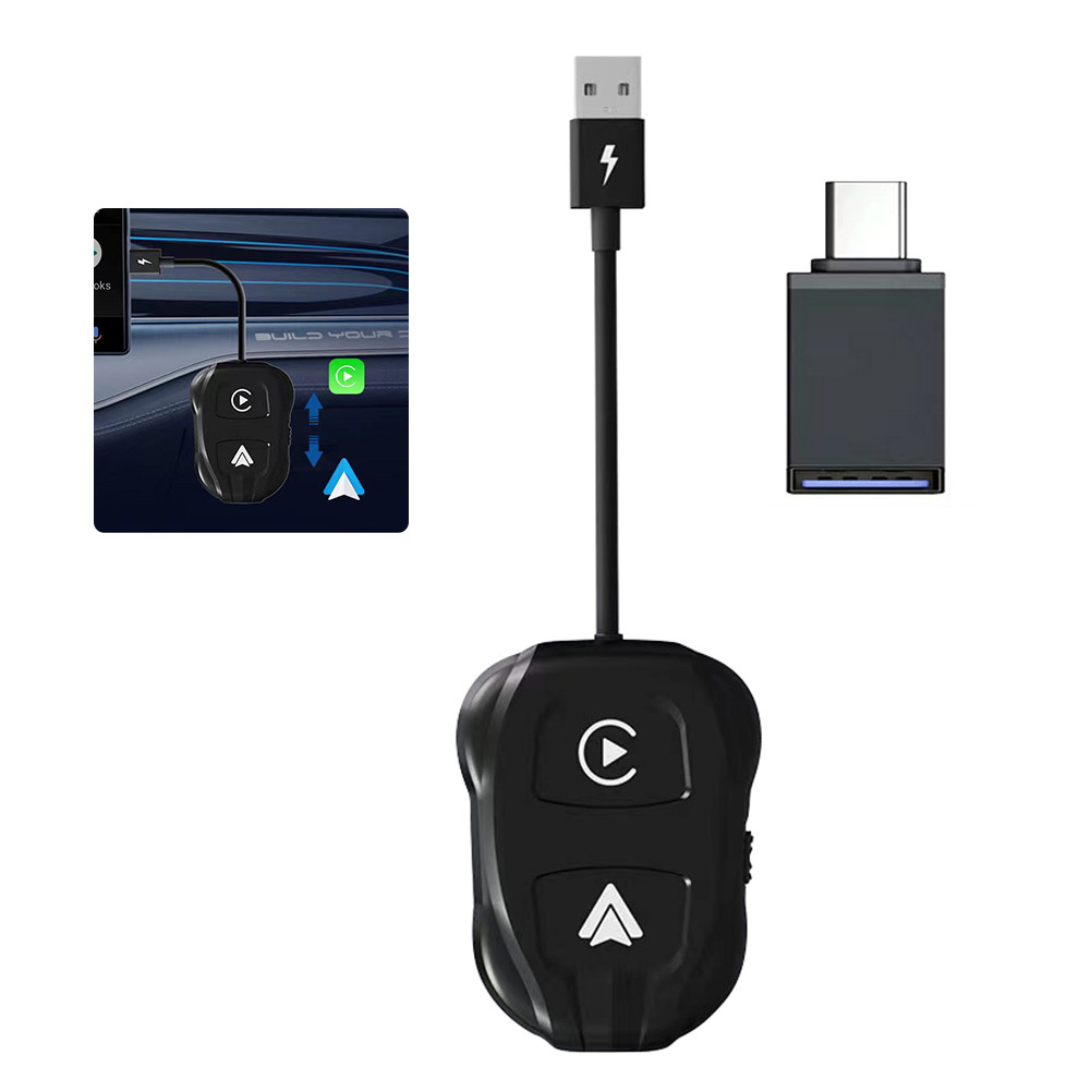 ๑Wired To Wireless Carplay Android Auto Car Dongle Plug and Play