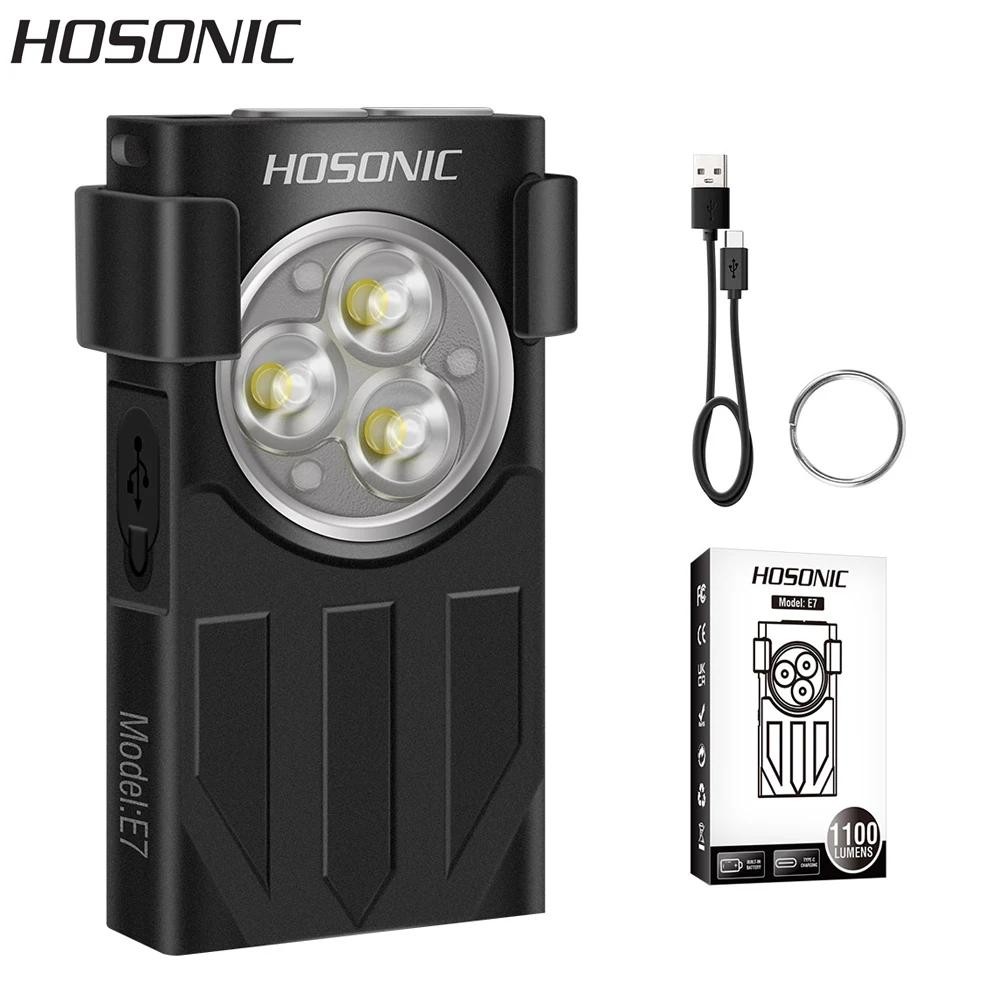 HOSONIC E7 LED EDC Keychain Flashlight TypeC Rechargeable Portable