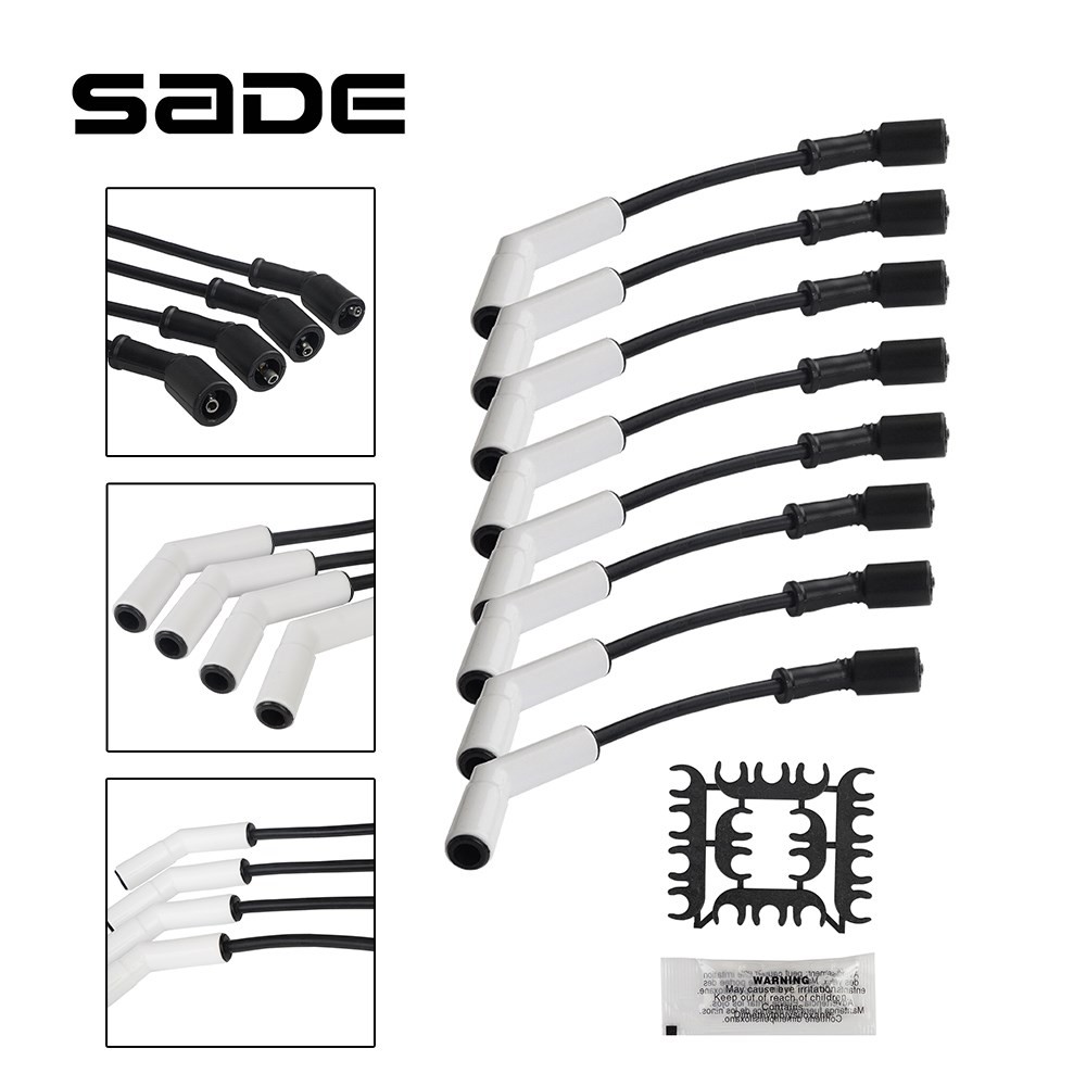 ⓛ8Pcs 9070C Extreme Wire Kit Silicone Spark Plug Wire Sleeve Kit For GM