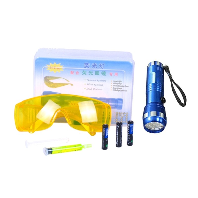 ☏Auto Air Conditioner Leak Detector Tool Flashlight Oil AC Dye Leak