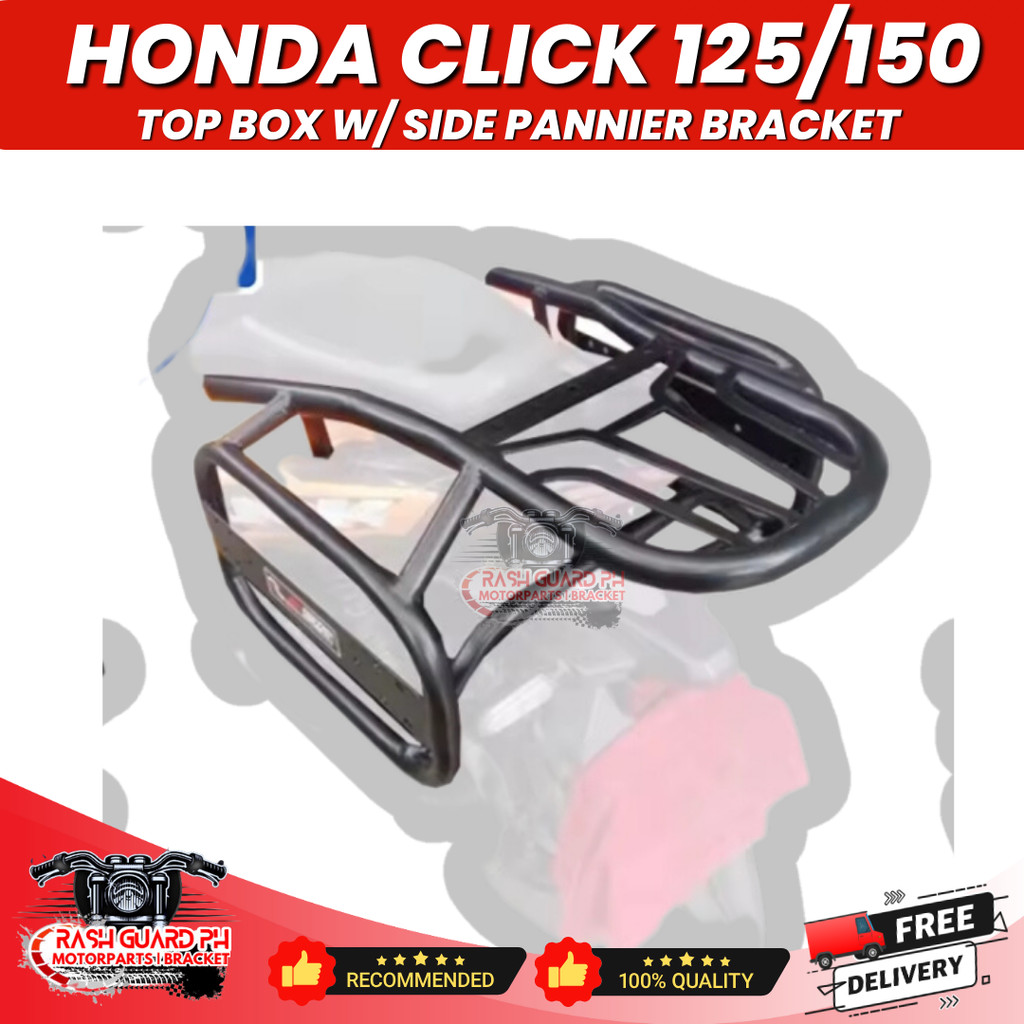 Honda Click 125 & 150 V2/V3 - Top Box with Side Pannier Bracket Heavy ...
