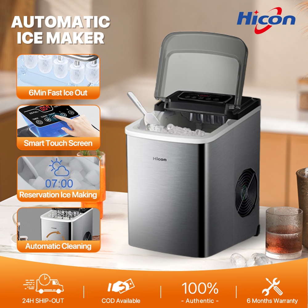 Hicon Portable Ice Maker Machine Automatic Household Smart Touch Screen