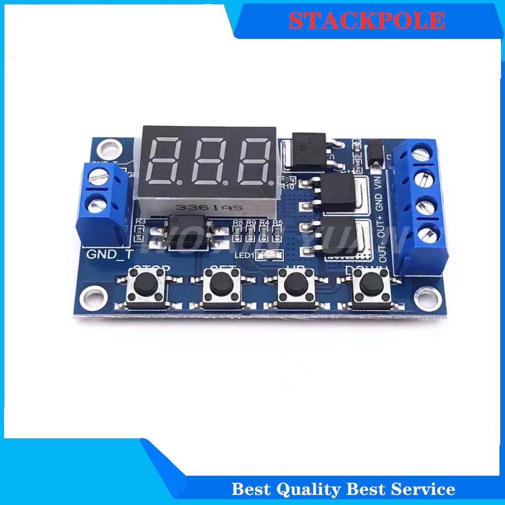 DC 12V 24V Dual MOS LED Digital Time Delay Relay Trigger Cycle Timer ...