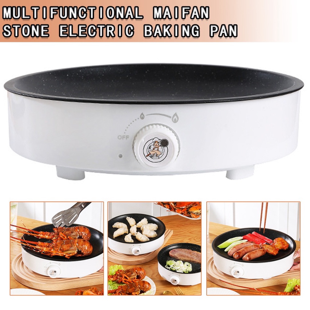 Frying pan1PC Electric Skillet Indoor Countertop Non Stick Pan Outdoors