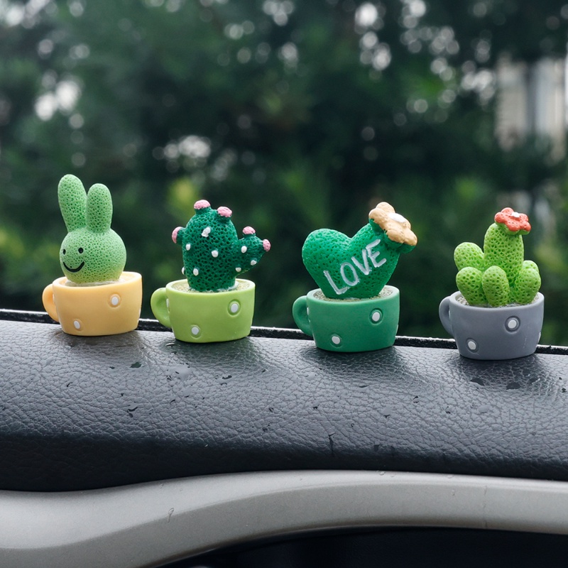 Cartoon Cactus Car Dashboard Ornament Automotive Interior Plant ...