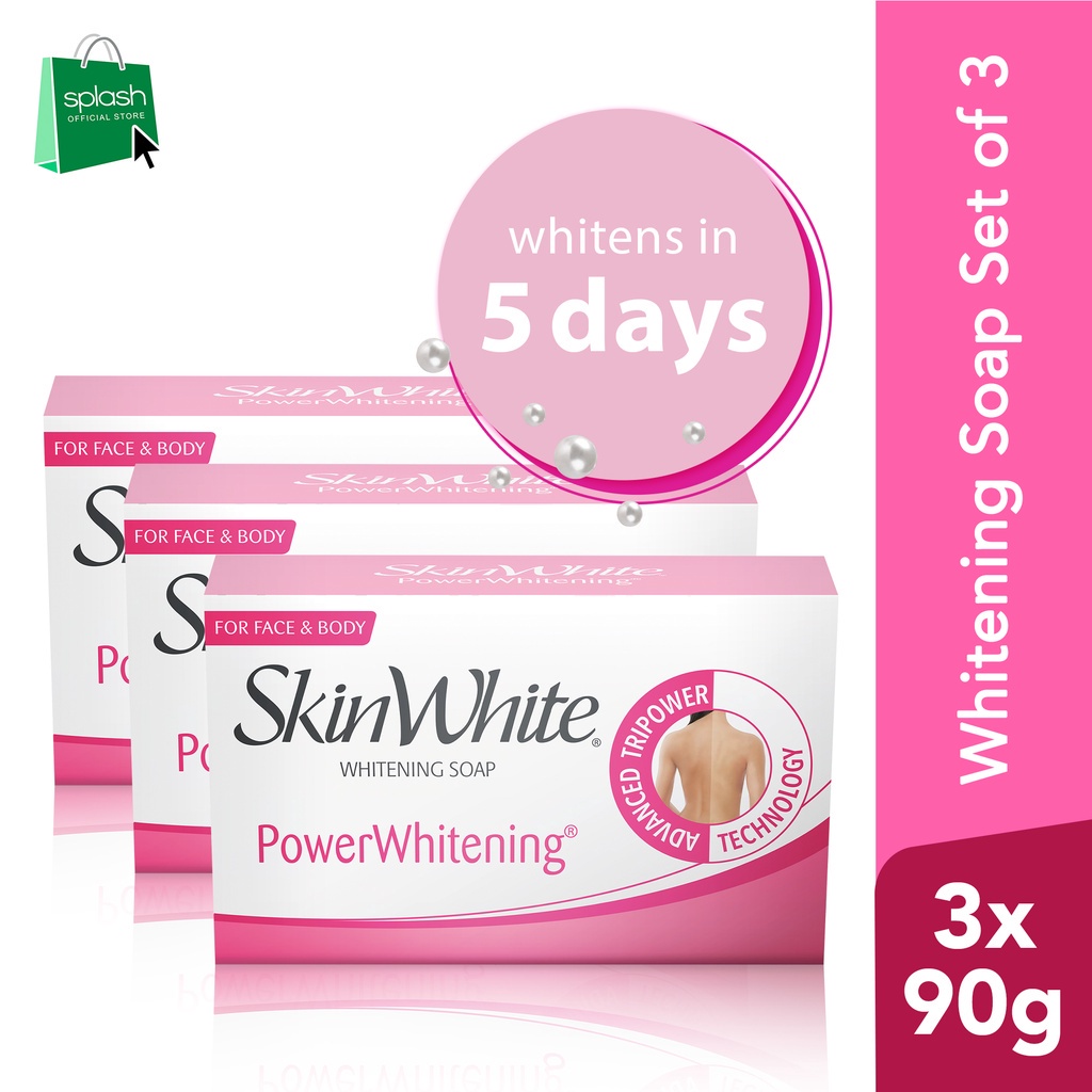 ☜SkinWhite Whitening Face and Body Bar Soap PowerWhitening 90g set of 3 ...