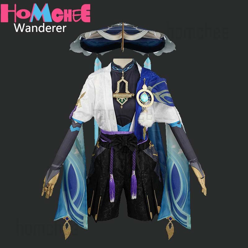 Genshin Impact Scaramouche Wanderer Cosplay Costume Halloween Balladeer