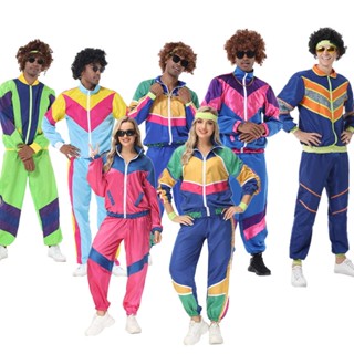 80s Unisex Costume Retro Tracksuit 90s Hip Hop Costumes Outfit Set Party  Gifts