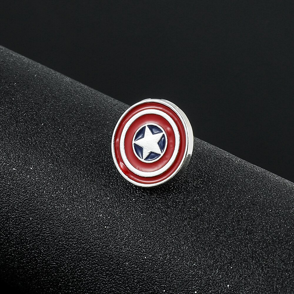 Marvel Avengers Captain America Shield Brooch Anime Pins For Backpacks Alloy Clothes Decoration