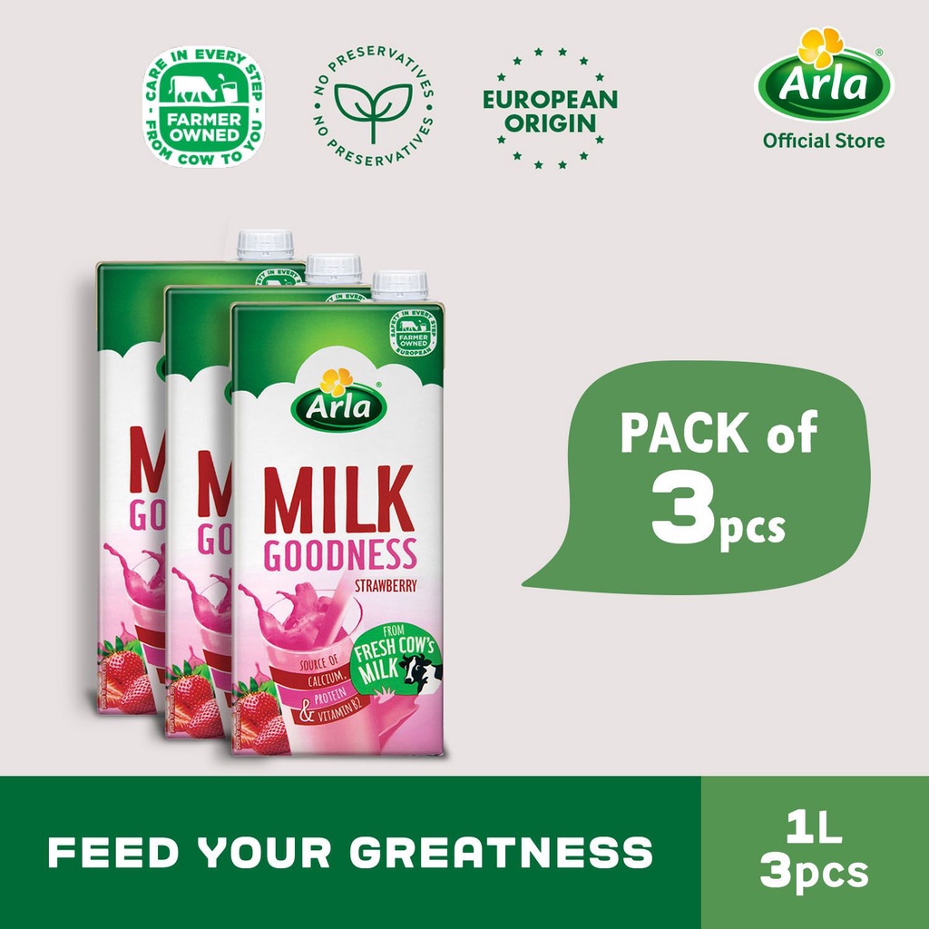 Arla Strawberry Milk 1L 3-Pack | Shopee Philippines