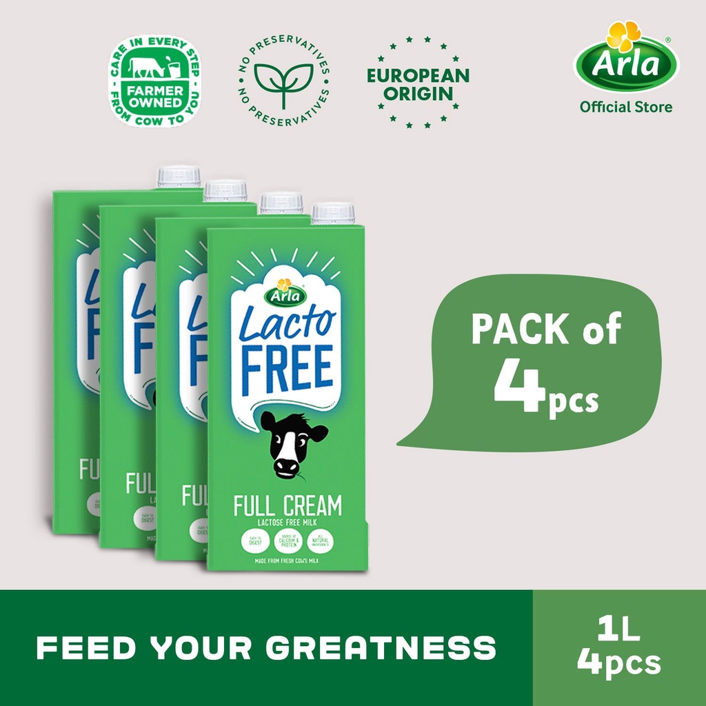 Arla Lactose Free Milk 1L 4-Pack | Shopee Philippines