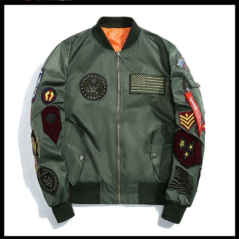 87Z American leisure badge embroidered MA1 flight suit men s trendy hip ...