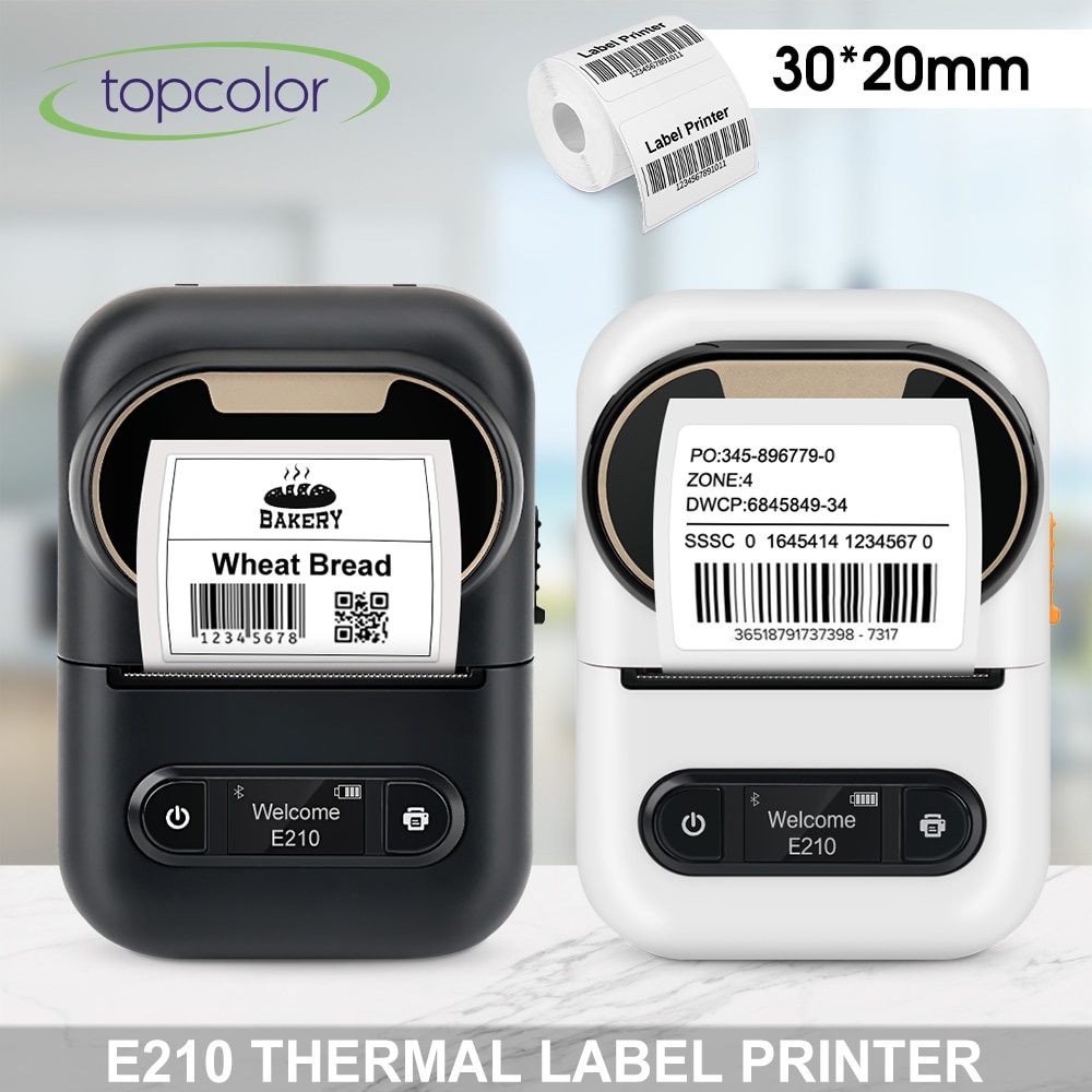 ☠Portable Mini Printer E210 Thermal Label Printer No Ink Printing