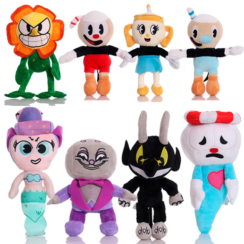 ☯Hot Game Cuphead Plush Toy Mugman Ms. Chalice Ghost King Dice Cagney