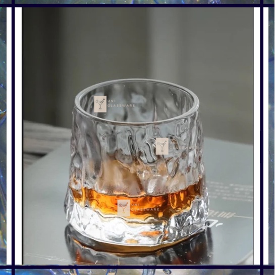 UNIGLASSWARE [6PCS] Premium Classic Crystal Whiskey Glasses w/ Thick