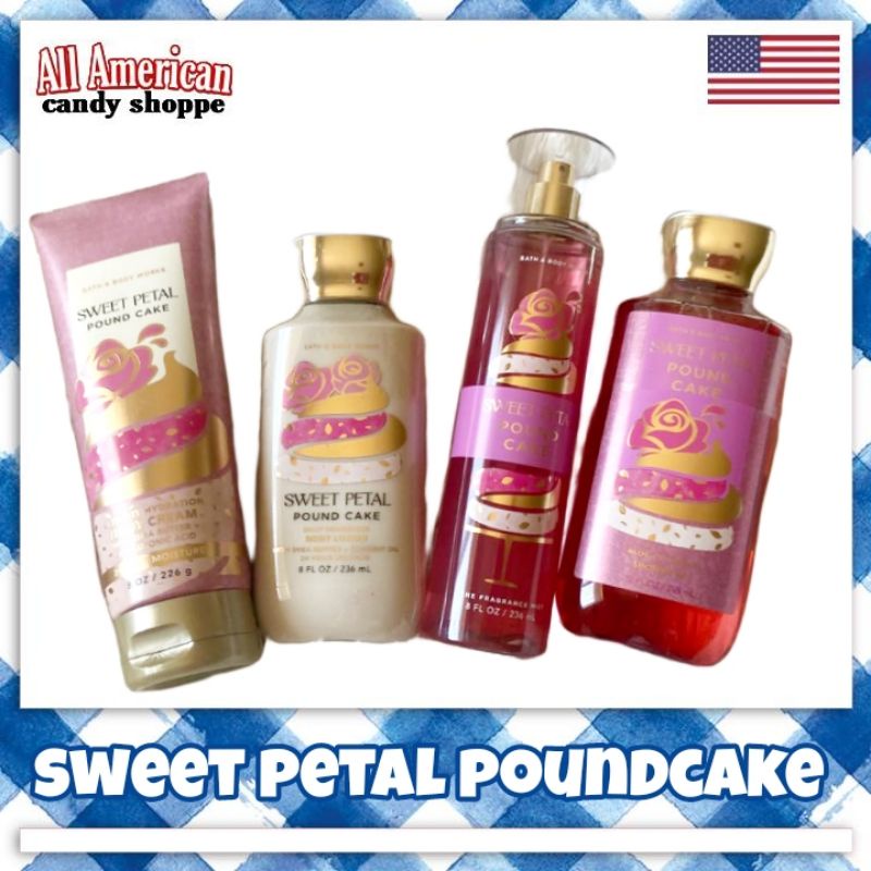 Sweet Petal Pound Cake Bath and Body Works From USA (Mist, Lotion, Body