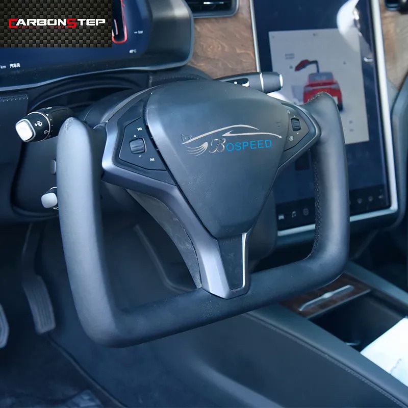New Style For Tesla Model X S 3 Y Yoke Sports Carbon Fiber Car Steering ...