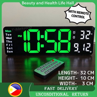 Generic Digital Wall Clock Large Display, Large Wall Clocks, Modern LED Digital  Clock with Remote Control for Room Decor Orange @ Best Price Online