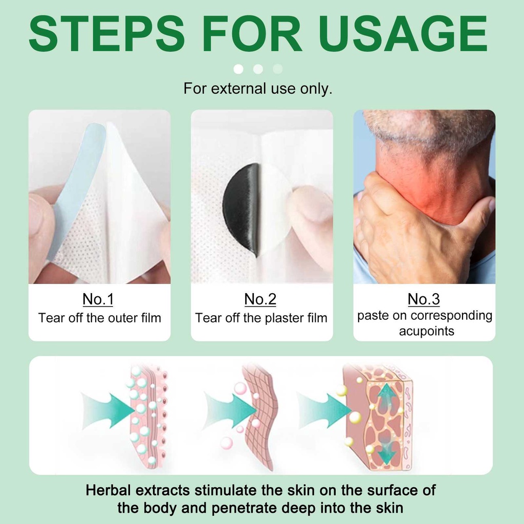 GQQ 6PCS Cough Relief Patch Herbal Plaster For Relieves Cough Itchy