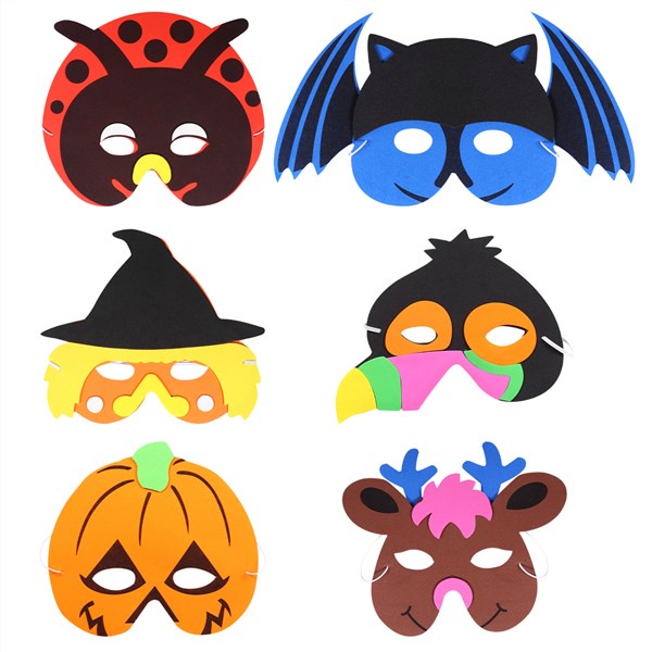 Halloween mask 6 PCS Halloween Mask Kids Half-face Animal Make ...