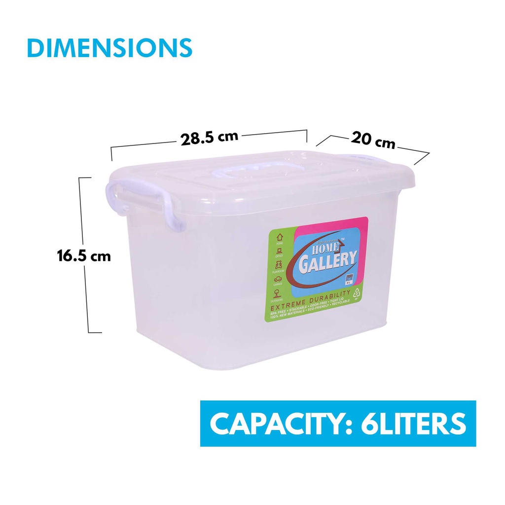 Home Gallery Storage Box with Handle Capacity 6L Durable