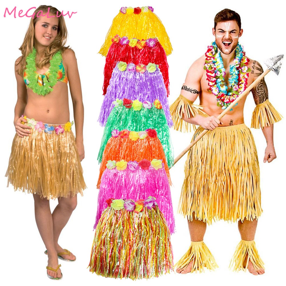30406080cm Hawaiian Hula Grass Skirt Beach Luau Party Decoration Hula Dance Grass Dress Trop 1594