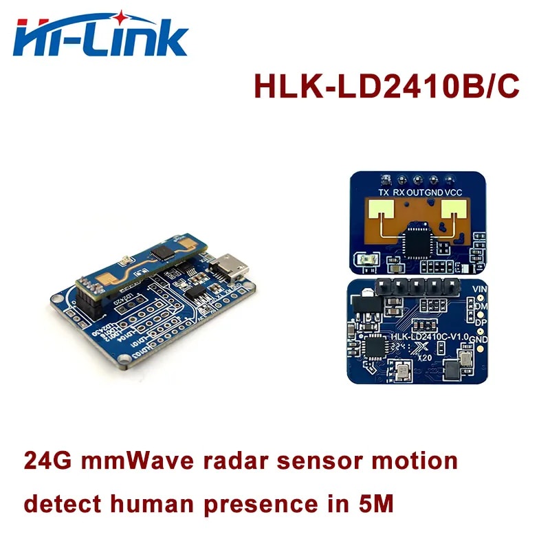 Hi-Link Mini Size LD2410 5V 24G MmWave Human Presence Radar Sensor ...