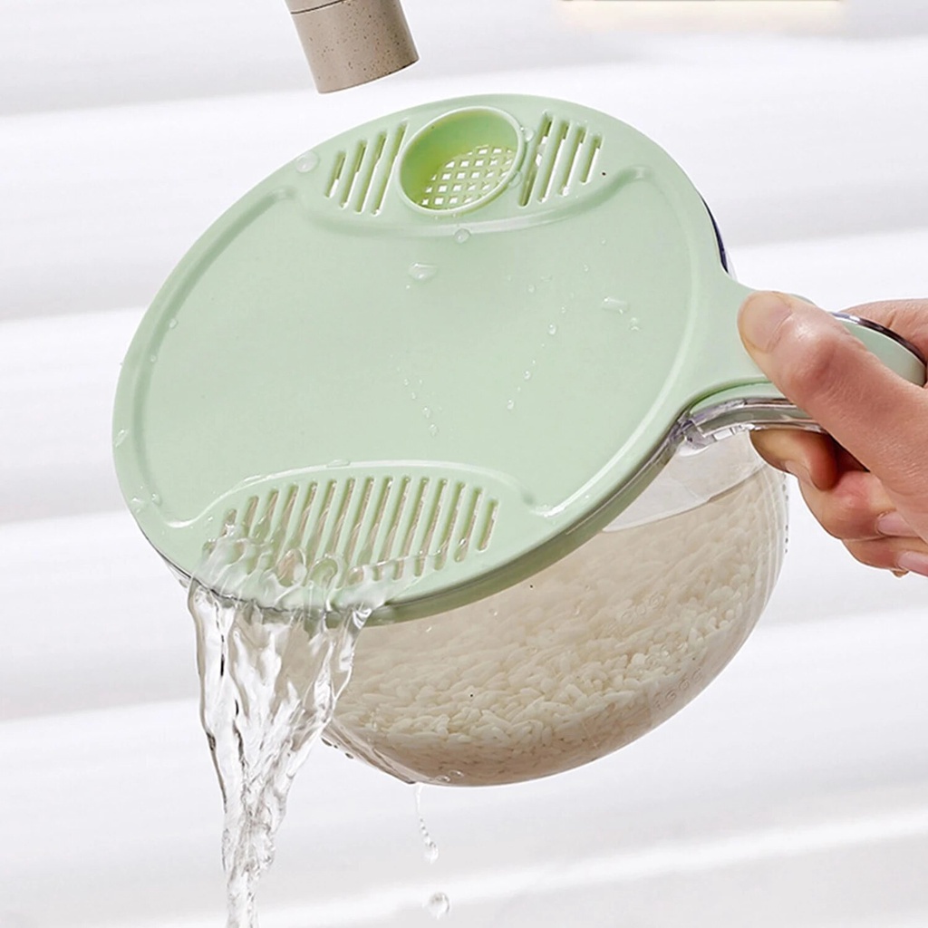 유Rice Sieve Plastic Colander Kitchen Drain Basket with Handles Rice