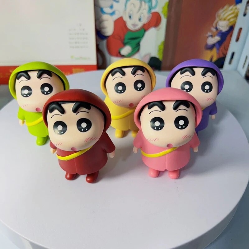 ⋌10cm Crayon Shin Chan Anime Figure Raincoat Pvc Cute Collection Model 