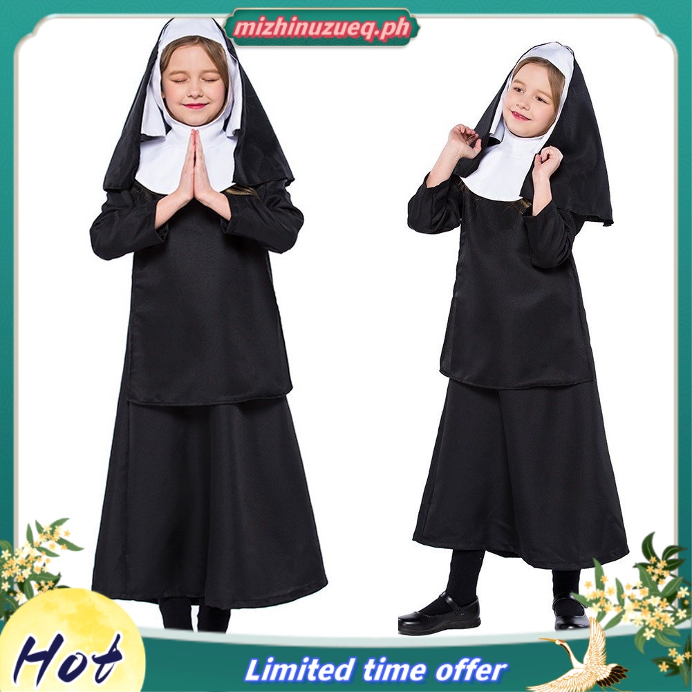 Lolanta Kids Girl Nun Costume Halloween Cosplay Virgin Mary Outfit