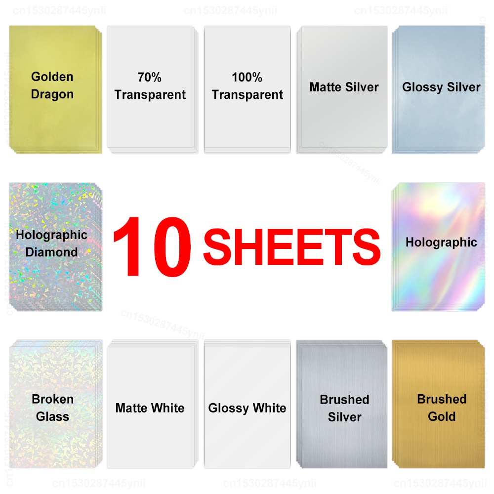 10 Sheets Self-adheisve Printable Vinyl Sticker Paper A4
