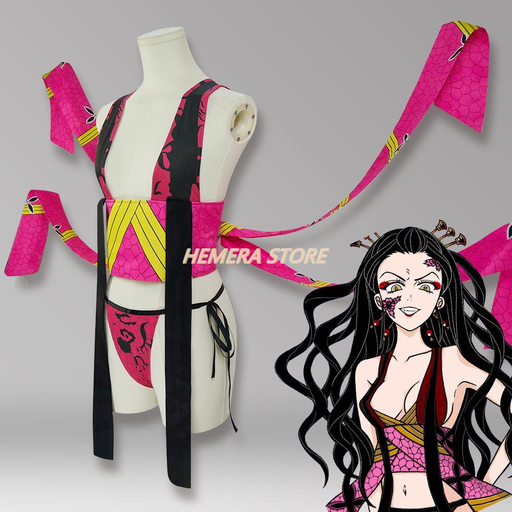 Season Anime Demon Slayers Kimetsu No Yaiba Daki Cosplay Costume Headwear Sexy Uniform Girls