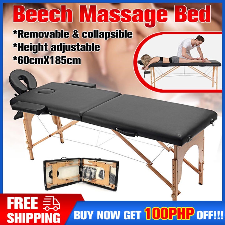 ☄Upgraded Adjustable Leather Massage Bed Portable 185cm*60cm*65cm
