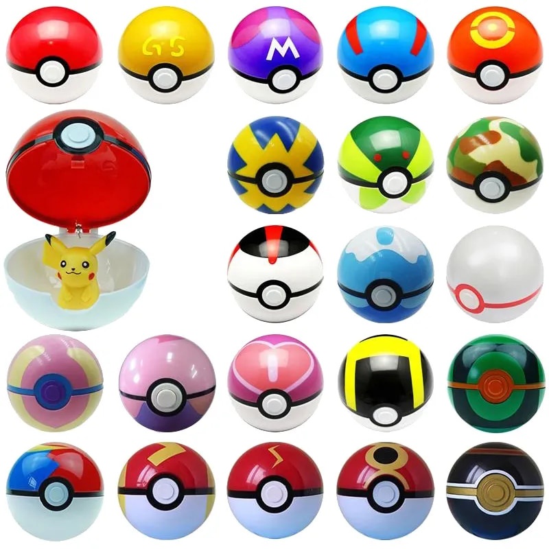 ☆14 Styles Pokemon Pikachu Monster Ball Action Figures Toys Anime ...