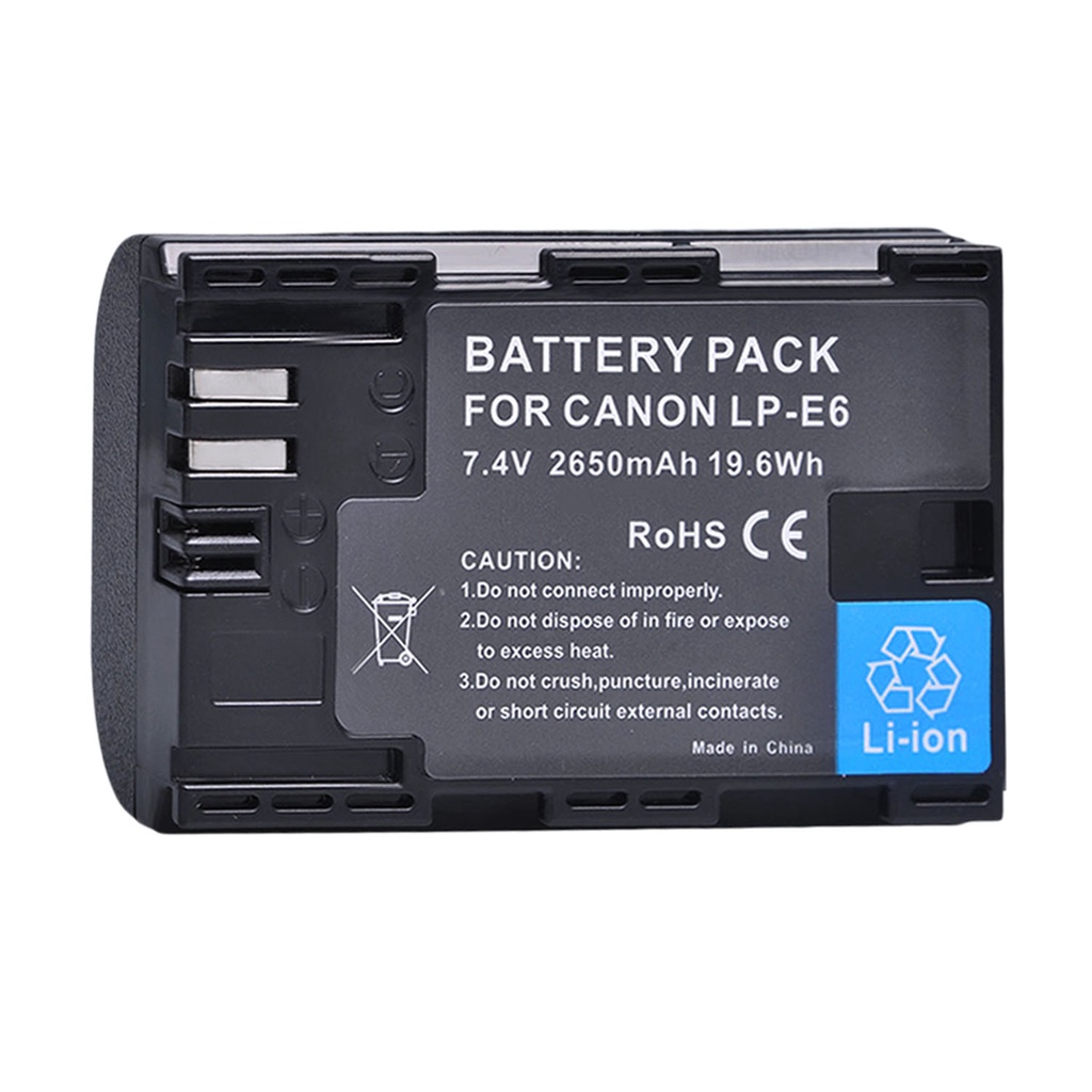 thumbnail image 2 of LP-E6 / LP-E6N Battery + LCD Charger Kit – For Canon 5D IV 6D 7D 60D 90D – 1800mAh 2 of 2