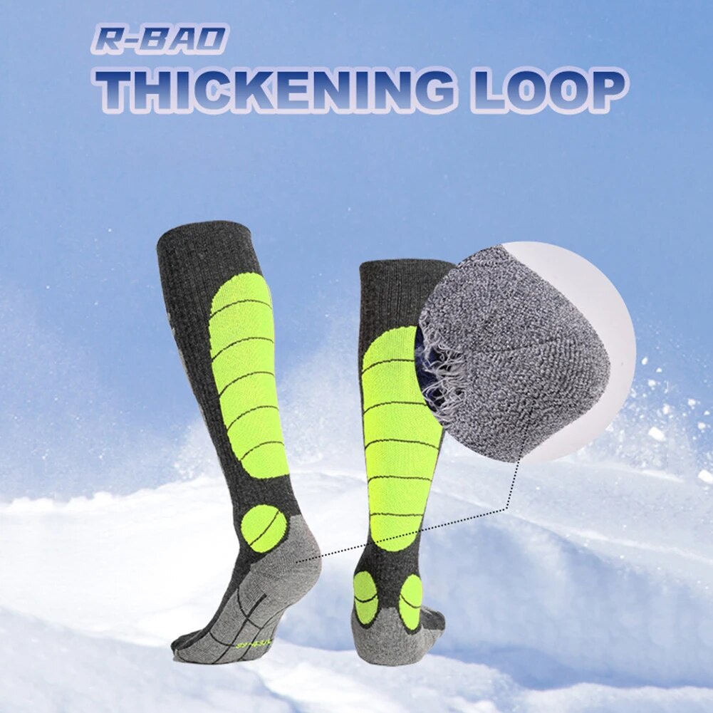 ♦Wool Hiking Climbing Socks Unisex Winter Thermal Kneehigh Socks Anti Falling Thermal Stockings